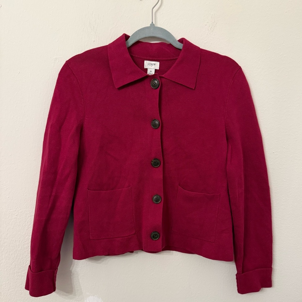 J. Crew Women's Dark Pink button up cardigan